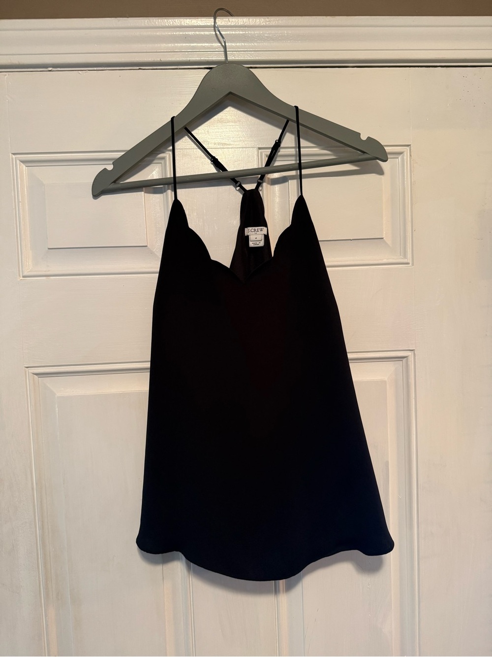 J. Crew Black Scalloped V-Neck Camisole